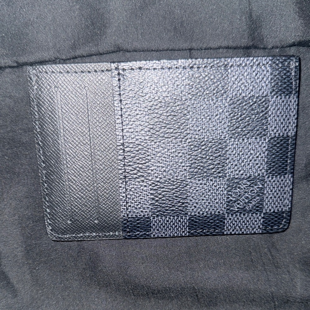 Louis Vuitton Black and Gray Checkered Card Holder